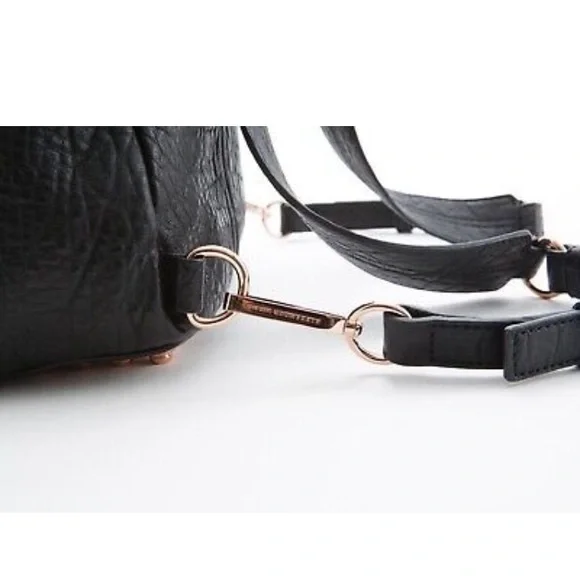 NWT ALEXANDER Wang Pebbled Black Leather Backpack Handbag with Studded Rose Gold - Picture 5 of 12